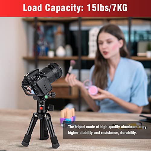 JOILCAN Mini Tripod for Camera, 21" Aluminum Desktop Tripod with 360° Ball Head, Portable Travel Tripods for DSLR Phone Projector, Load up to 15lb - size: 21 Inch