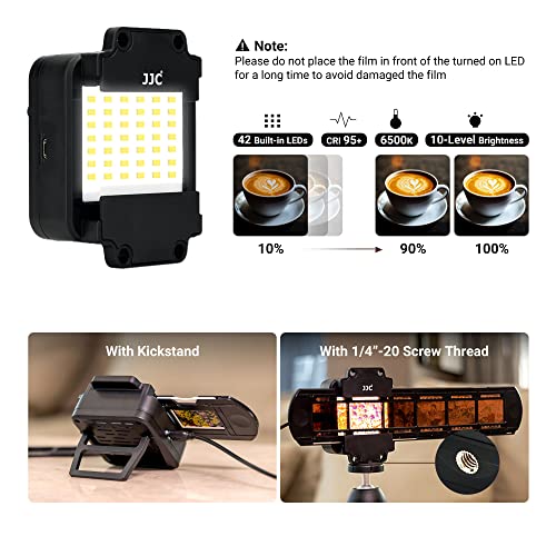 JJC Photo Slide and Film Digitizer Converter with 10-Levels Brightness LED Backlight for 35mm Slide and Negatives Copying Scanning to Digital for Select Canon Nikon Sony Macro Lenses - size: Negative Digitizer with LED Light