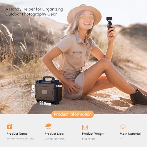 STARTRC PHOTO OSMO Pocket 4/3 Hard Case, Double-layer Waterproof Hard Case for DJI Pocket 3/4 Creator Combo Accessories, Multifunctional Large Capacity Storage Bag