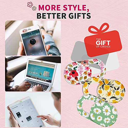 Laptop Camera Cover Slide Cute, Ultra Thin Webcam Cover for iPhone iPad MacBook Pro Computer iMac Cell Phone PC Accessories, Camera Blocker Slider, Great for Privacy - Flowers (3*Flowes) - color: Flowes