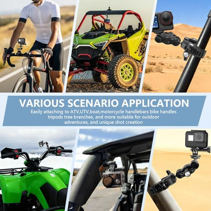 Chelhead Super Clamp Camera Mount with Phone Holder for Up to 3" Tubes | Dual 1/4"-20 & 3/8"-16 Threads, Compatible with DSLR Cameras, Action Cameras, LED Lights, Gimbals & Tripods - style: For Camera & Phone