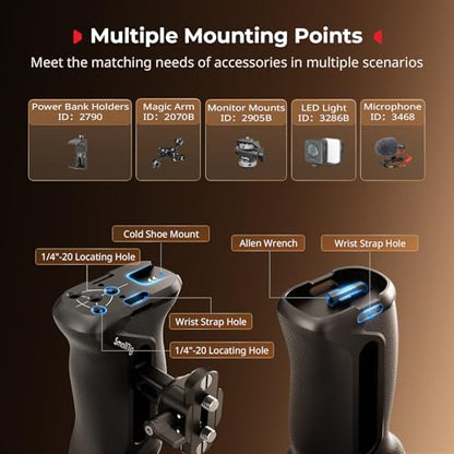 SmallRig Aluminum Camera Side Handle with NATO Clamp, Universal Ergonomic Side Handgrip with 36mm Vertical Adjustment, NATO Rail Included - style: NATO Side Handle
