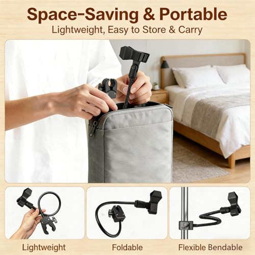 Microphone Stand Gooseneck11.8”/30cmMic Stand Desk With Adjustable Mic Clip & Super Crab Clamp,Heavy-Duty Desk Mount, for Podcasting, Streaming, Podium & Public Speaking.Flexible Gooseneck Mic Mount