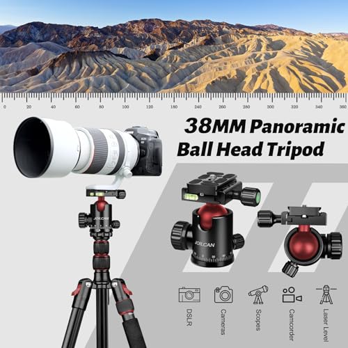 JOILCAN Tripod for Camera, 81" Aluminum Camera Tripod Monopod for DSLR, Heavy Duty Travel Tripods for Spotting Scope Binoculars Laser Level, Payload 35Lb - color: Rose
