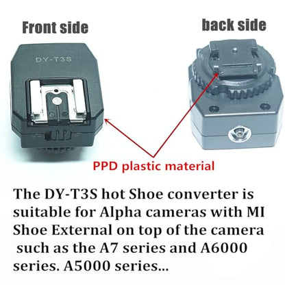 Hot Shoe Adapter for Sony Accessories Universal Multi-Function Interface for Dslr Mirrorless Cameras Applicable the A7 Series M2/3/4,R2/3/4/5,S2/3/4,A7c/Ii,A6000 and Rx Series,Convert Flash Attachment