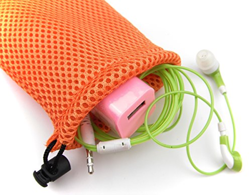 ALL in ONE 6pcs Nylon Mesh Drawstring Bag Pouches for Mini Stuff Cellphone Mp3 9x14cm (3.5x5.5 Inch) (Mixed Clor) - color: Mixed Clor