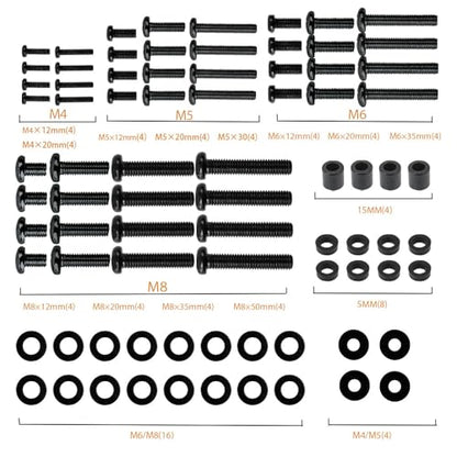 Universal TV Mounting Hardware Kit | M4/M5/M6/M8 Screws & Spacers | VESA-Compatible for TVs & Monitors Up to 80" | Organized & Labeled for Quick Installation
