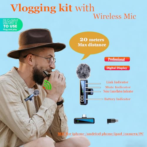 All in One Vlogging Kit for iPhone & Android Phone, Content Creator Kit 60" Tripod