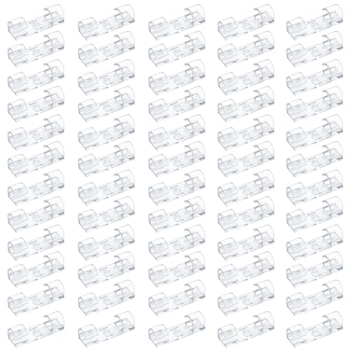 Clear Adhesive Cable Clips – Strong Nylon Wire Holders for Desk, Wall, Car, and Light Cord Management (60-Pack, Indoor/Outdoor Use)