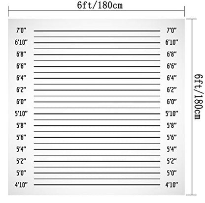 6x6ft Police Lineup Photography Backdrop Black line Mugshot Decor Photo Background for Party Banner Children Game Vinyl Studio Prop PGT602A - size: 6'X6'