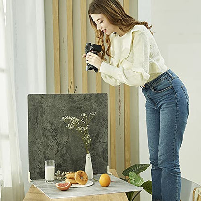 2 PCS Photo Backdrop Boards for Flat Lay, Food Photography Background 24x24 Inch, BEIYANG (Light Gray+Dark Gray) - color: Light Gray + Dark Gray 24x24