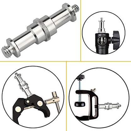 AngelReally 3-Pack 1/4 to 3/8 Inch Aluminum Alloy Metal Male Convertor Threaded Screw Adapter Spigot Stud for Studio Light Stand, Hotshoe/Coldshoe Adapter, Ball Head, Wireless Flash Receiver, Trigger - style: 3-Pack 1/4 to 3/8 Inch Screw