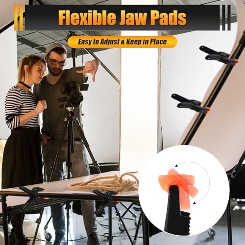 RELBRO Spring Clamps, 6 Inch Large Plastic Clips for Balloon Arch Backdrop Craft Decoration, Heavy Duty, Black, 10 Pcs - size: 6 Inch
