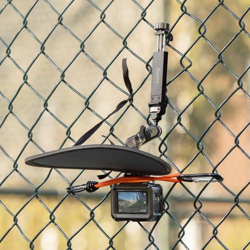 SMALLRIG Baseball Fence Mount for Game Changer, Phone & Action Camera Mount Kit with Phone Holder, Clamp, Magic Arm, Adapter Base, Sun Shade, Rope, Bag, for DJI, for GoPro, for Insta360-5726