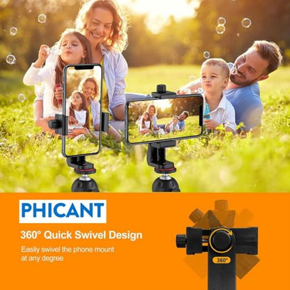 Phone Tripod Mount Adapter/Universal Tripod Cell Phone Holder, Fits Any Smartphone, 1/4" Standard Screw, Rotating Vertical and Horizontal, Compatible with iPhone, Samsung, Selfie Stick, Monopod