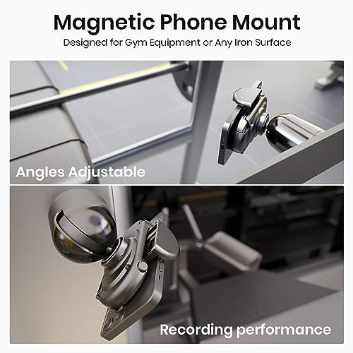 MiiKARE Gym Phone Holder - Magnetic, 360 Rotating, Home & Gym Essentials for All, Black - color: Black