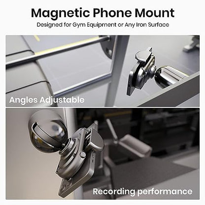 MiiKARE Gym Phone Holder - Magnetic, 360 Rotating, Home & Gym Essentials for All, Black - color: Black