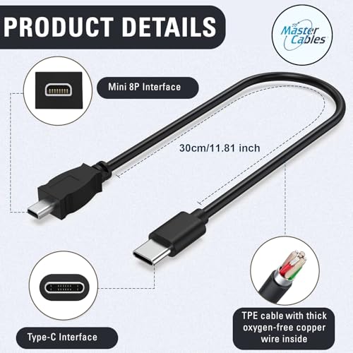 Replacement USB-C Data Transfer & Charging Cable Compatible with Nikon UC-E6 / UC-E16 / UC-E17 – Connect Nikon DSLR & Coolpix Cameras to Computer, Tablet & Smartphone - 12 Inch