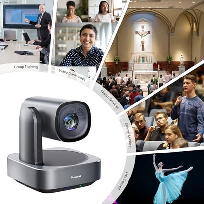 Tenveo VLoop 11X Optical Zoom PTZ Camera Conference Camera, USB3.0/HDMI FHD 1080P 60FPS, for Video Conferencing Live Streaming Church Services Worship Events Business Meeting, Red Dot Design Winner - color: Liquid Silver