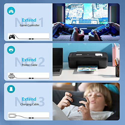 USB 3.0 Extension Cable 6FT USB Extension Cable Male to Female Durable Braided Material High Data Transfer Compatible with USB Keyboard,Mouse,Flash Drive, Hard Drive,Printer - size: 6.6FT