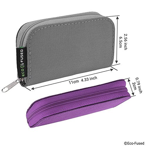 Eco-Fused Memory Card Case - Fits up to 22x SD, SDHC, Micro SD, Mini SD and 4X CF - Holder with 22 Slots (Purple & Grey / 22 Slots - 2 Pack) - color: Purple & Grey / 22 slots - 2 pack