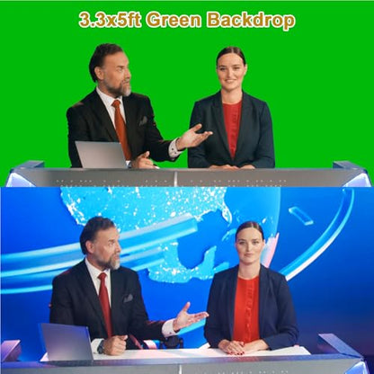 UTEBIT Green Screen Backdrop, 3.3X5 ft | Chroma Key, Thick Polyester Fabric, Photography Background Removal, Video & Live Streaming, Backdrop Only - size: 3.3x5ft