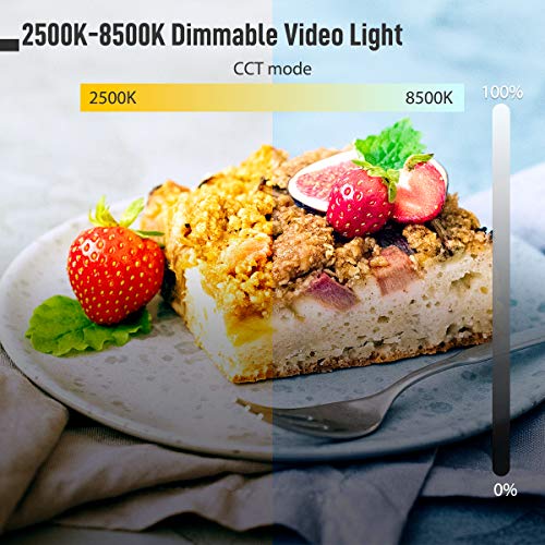 Moman Portable LED Video Light, Aluminum Alloy Body On-Camera Light, Diffuser & Built-in Battery, 2500K-8500K RGB Dimmable, CRI 96+ Photography Fill Light with 1/4" Screw for DSLR, Vlog, YouTube - size: ML9R with diffuser