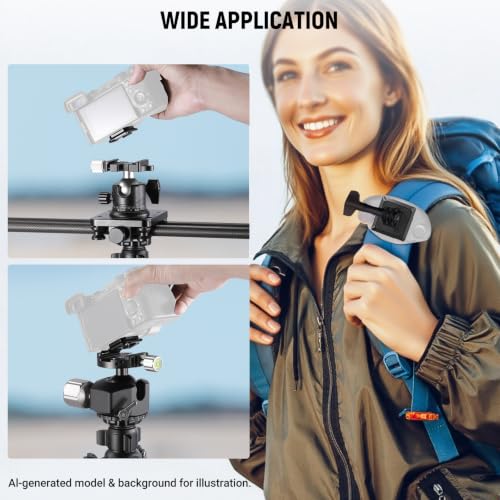 NEEWER Arca Type Quick Release Plate with 1/4" Screw, Camera Tripod Mount Adapter QR Plate Accessory Compatible with DJI RS Series Gimbal Stabilizer Action Camera Phone Cage, UA078 - style: UA078