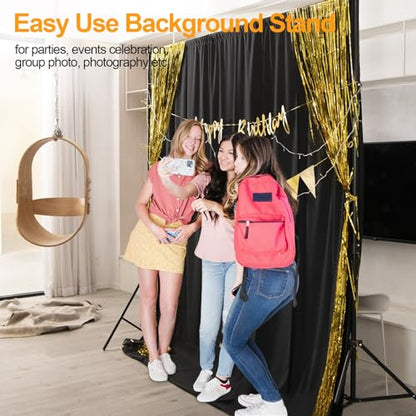 EMART Photo Backdrop Stand kit, 10 x 8.5 ft Back Drop Adjustable Frame for Photography, Photoshoot Banner Background Support Holder for Parties Dectoration - size: 8.5x10ft