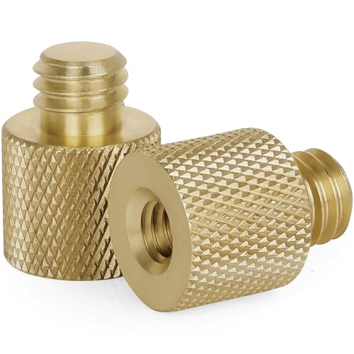 Standard 1/4"-20 Female to 3/8"-16 Male Threaded Reducer Screw Adapter (Brass) Precision Made (2 Pack) - color: 1/4"-20 Female to 3/8"-16 Male Reducer
