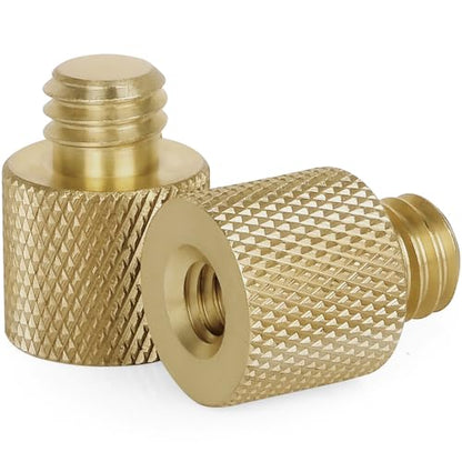 Standard 1/4"-20 Female to 3/8"-16 Male Threaded Reducer Screw Adapter (Brass) Precision Made (2 Pack) - color: 1/4"-20 Female to 3/8"-16 Male Reducer