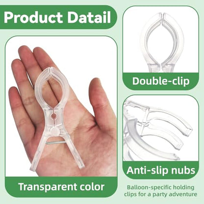 14 Pack Clear Balloon Arch Clips, 3.5" Plastic Transparent Clamps Heavy Duty Spring Clamps for Balloon Arch, Birthday Decoration Crafts Woodworking Photography Studios - style: 14 PCS