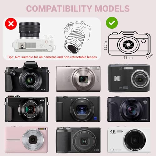 TAAOKA Digital Camera Case, Waterproof & Protective Small Camera Bag with 2 Carrying Ways, Lightweight camera sling bag for PowerShot ELPH 180/190 / Sony DSCW800/DSCW830 - Pink - color: Pink, style: Style1