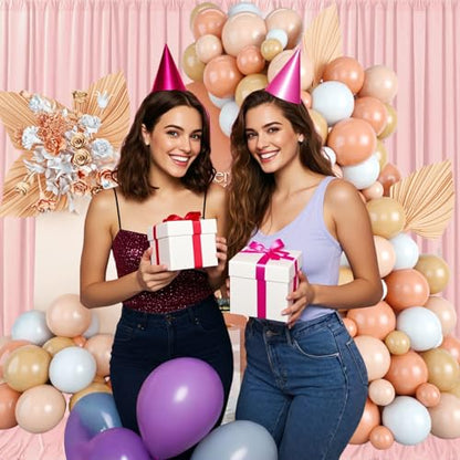 10ft x 7ft Light Pink Backdrop Curtains for Parties, Fabric Satin Background Curtain with Rod Pockets for Weddings, Birthday, Baby Shower, Photography, Graduation Party Backdrop Drapes, 2 Panels - color: Light Pink