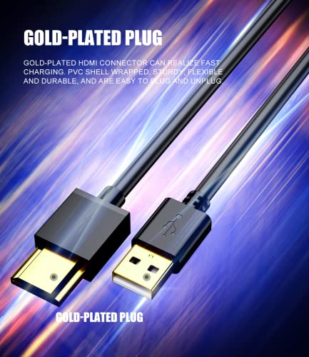 FAWETTY USB to HDMI Charger Cable Cord 3.3FT/1M USB to HDMI Adapter Cable for Mac iOS Windows 12/11/10/Vista/XP, HDTV, Satellite Box, Blu-Ray Player, etc