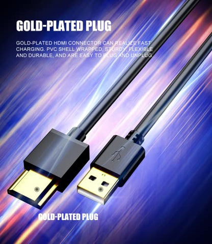 FAWETTY USB to HDMI Charger Cable Cord 3.3FT/1M USB to HDMI Adapter Cable for Mac iOS Windows 12/11/10/Vista/XP, HDTV, Satellite Box, Blu-Ray Player, etc