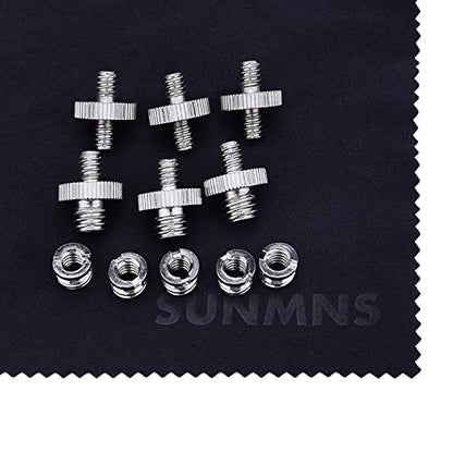 Sunmns 1/4 inch and 3/8 inch Converter Screw Adapter Mount Set for Camera/Tripod/Monopod/Ballhead/Light Stand