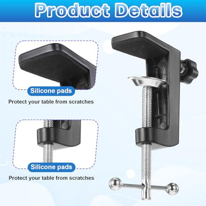 C-Clamp Lamp, Desk Lamp Clamp Base Adjustable C-Clamp Desk Light Mounting Bracket Cantilever Bracket Black C-Clamps Desks Lamps Clip for Swing Arm Lights, DIY Lighting, Monitors, Workbenches
