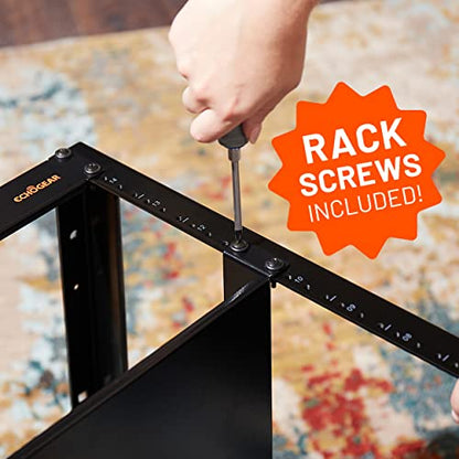 ECHOGEAR 1U Rack Shelf - Universal Design Works with Any Rack - Holds 25lbs of Servers, Network Gear, or AV Equipment - 12" Deep Steel Shelf with Ventilated Design - Install Hardware Included - size: 1U Rack Shelf