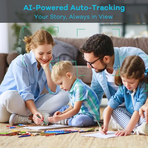 TONGVEO AI Auto-Tracking PTZ Conference Camera System with Bluetooth Microphones, 3X Optical Zoom USB3.0 1080P 60fps, 93° Wide-Angle All-in-One Video Conference Solution for Church & Office