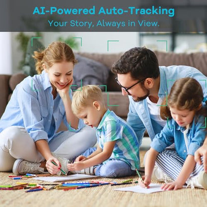 TONGVEO AI Auto-Tracking PTZ Conference Camera System with Bluetooth Microphones, 3X Optical Zoom USB3.0 1080P 60fps, 93° Wide-Angle All-in-One Video Conference Solution for Church & Office