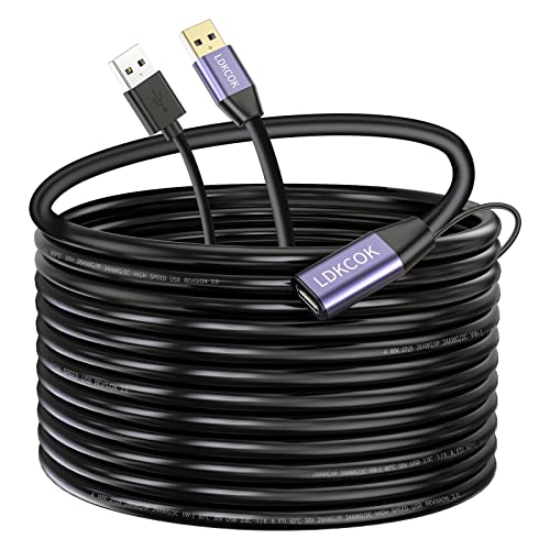 USB 2.0 Type A Male to A Female Active Repeater Extension Cable 30ft, High Speed 480 Mbps - color: Metal shell, size: 30FT