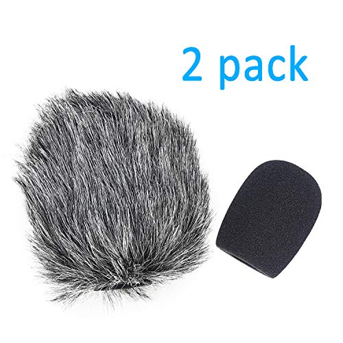 YOUSHARES VideoMicro Microphone Foam windscreen & Deadcat Wind Shield, Foam & Furry Wind Muff for Rode VideoMicro and VideoMic Me Me-L Mic (2 Pack) - color: FurFoamKit