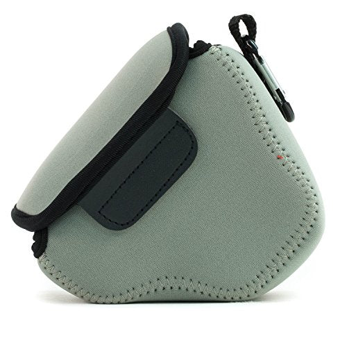 MegaGear ''Ultra Light'' Neoprene Camera Case Bag with Carabiner for Canon PowerShot SX540 HS, SX530 HS, Canon PowerShot SX420 is, SX410 is Digital Cameras (Grey) (MG507), PU Leather - color: Grey