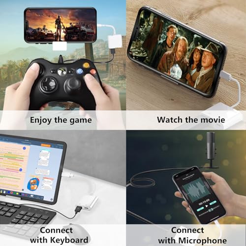 Lightning to USB Camera Adapter with Charging Port for iPhone Portable USB 3.0 Female OTG Cable for iPad to Connect Card Reader USB Flash Drive U Disk Microphone Keyboard Mouse Hubs Midi - size: (USB + Charging Port) to Lightning