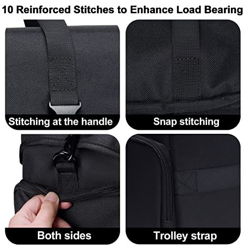 CADeN Camera Bag Case Shoulder Messenger Bag with Tripod Holder Compatible for Nikon, Canon, Sony, DSLR SLR Mirrorless Cameras Waterproof (Black, Large) - size: Large