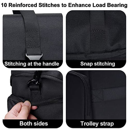 CADeN Camera Bag Case Shoulder Messenger Bag with Tripod Holder Compatible for Nikon, Canon, Sony, DSLR SLR Mirrorless Cameras Waterproof (Black, Large) - size: Large