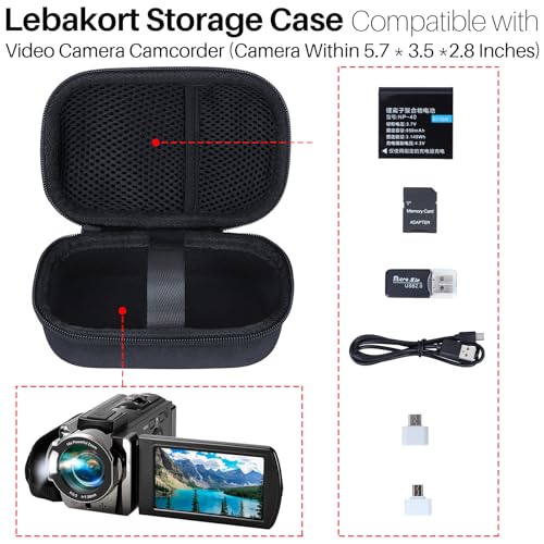 Lebakort Storage Case Compatible with kimire/SEREE/ORDRO/kicteck/Sony HDRCX405 / GOGERLY/VETEK/WIKICO Video Camera Camcorder Digital Camera Recorder DVC