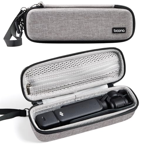 Hard Carrying Case for DJI Osmo Pocket 3 / Pocket 4 and Accessories, Small Compact Portable Storage Bag with Wrist Strap & Two-Way Zipper (Woven Gray, Small) - color: Woven Gray