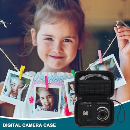 Canboc Carrying Case for Kodak PIXPRO FZ55/ FZ45 16MP Digital Camera, FZ45 Video Vlogging Camera Bag, Mesh Pocket fit Cable, SD Card, Black (Case Only) - color: Small-Black